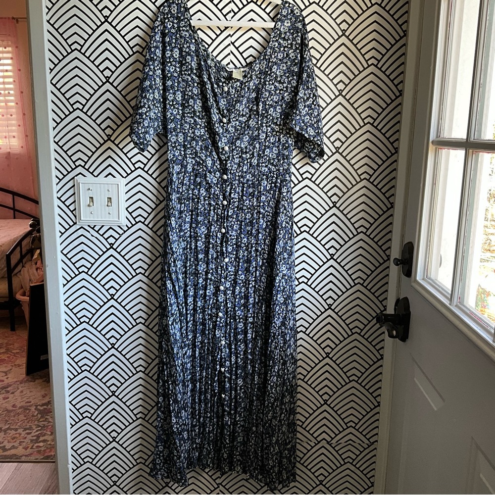 The Limited vintage maxi dress blue d floral cottagecore 90s so cute - Picture 1 of 5